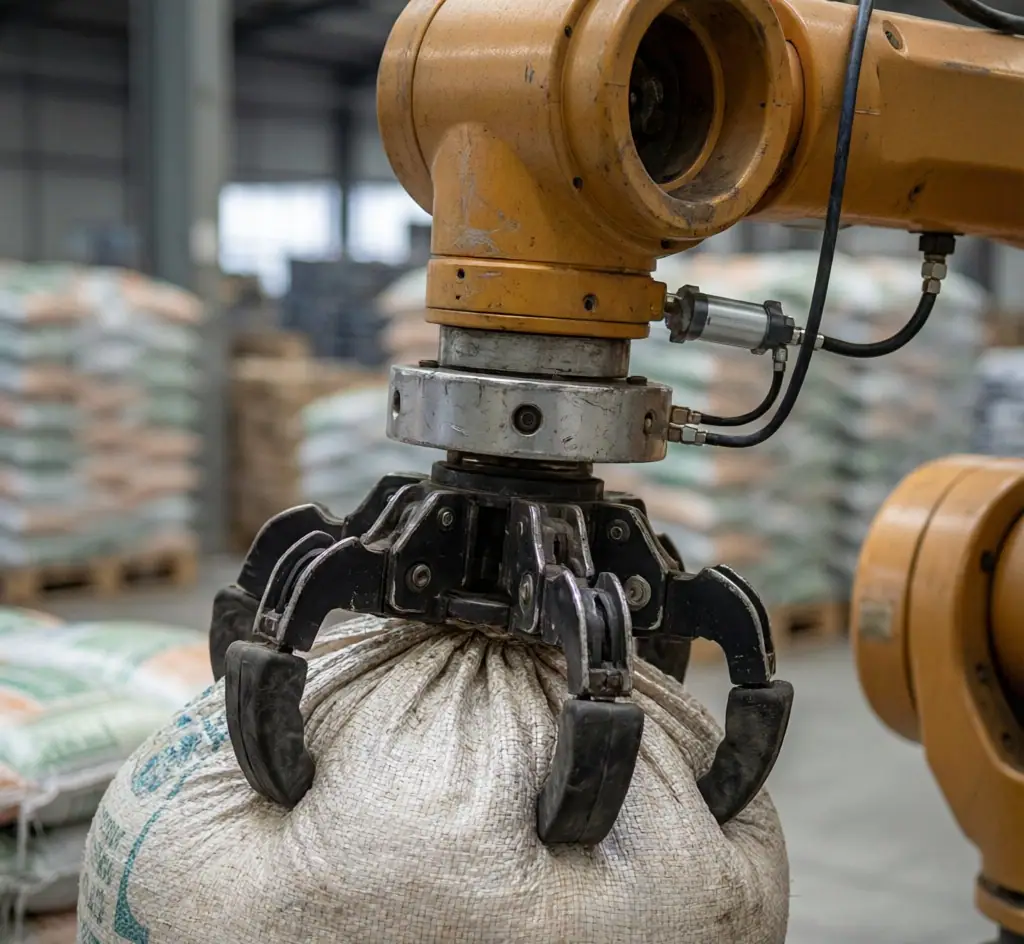 Automatic Palletizing Arm with PLC System and Compact Design for Bag Handling in Feed Industry