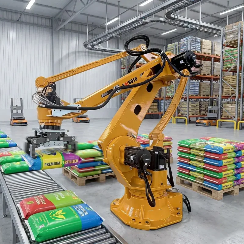 Fully Automatic Robot Palletizer 4-axis 180kg Load Capacity PLC Motor Core Handling Robot